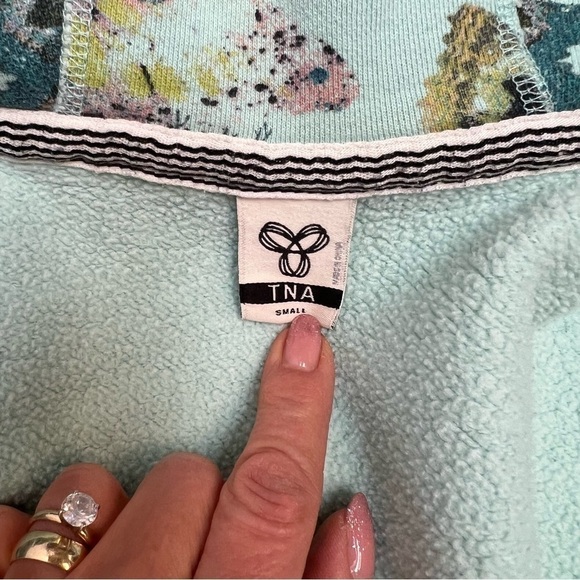 ARITZIA TNA Butterfly blue Zip UP Hoodie Size S - Picture 10 of 15